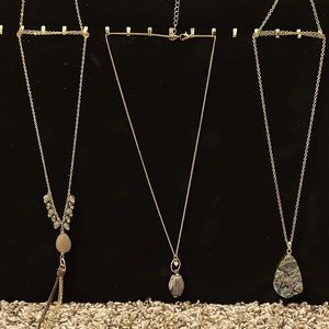 EUC Gold boutique necklaces with pendant accents